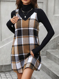 Harper Plaid V-Neck Wide Strap Dress