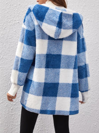 Isabella Plaid Hooded Coat In Multi Colors