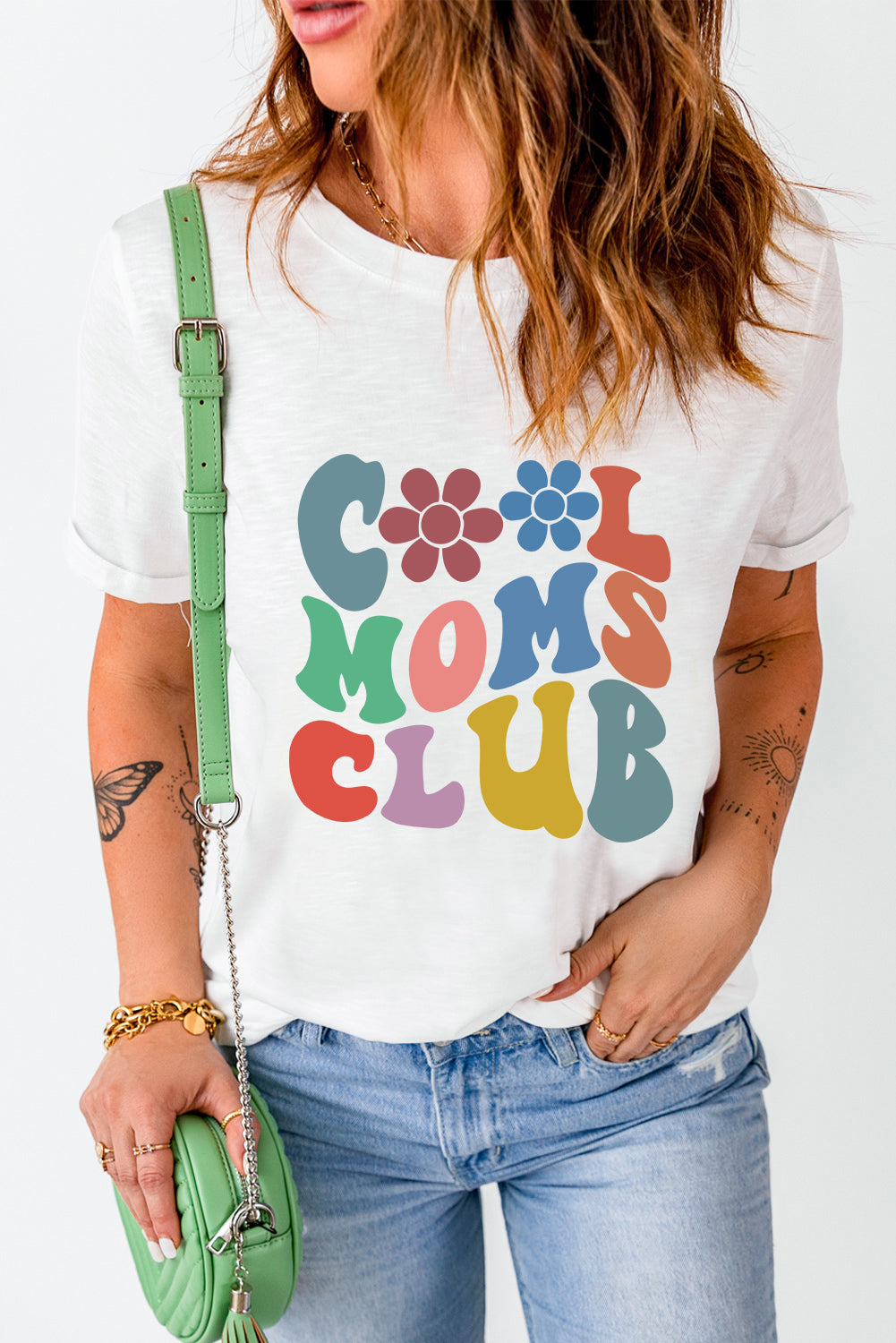 Colorful Cool Moms Club Graphic Tee