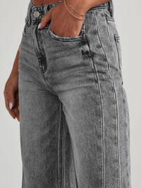 Wren Raw Hem Wide Leg Jeans with Pockets