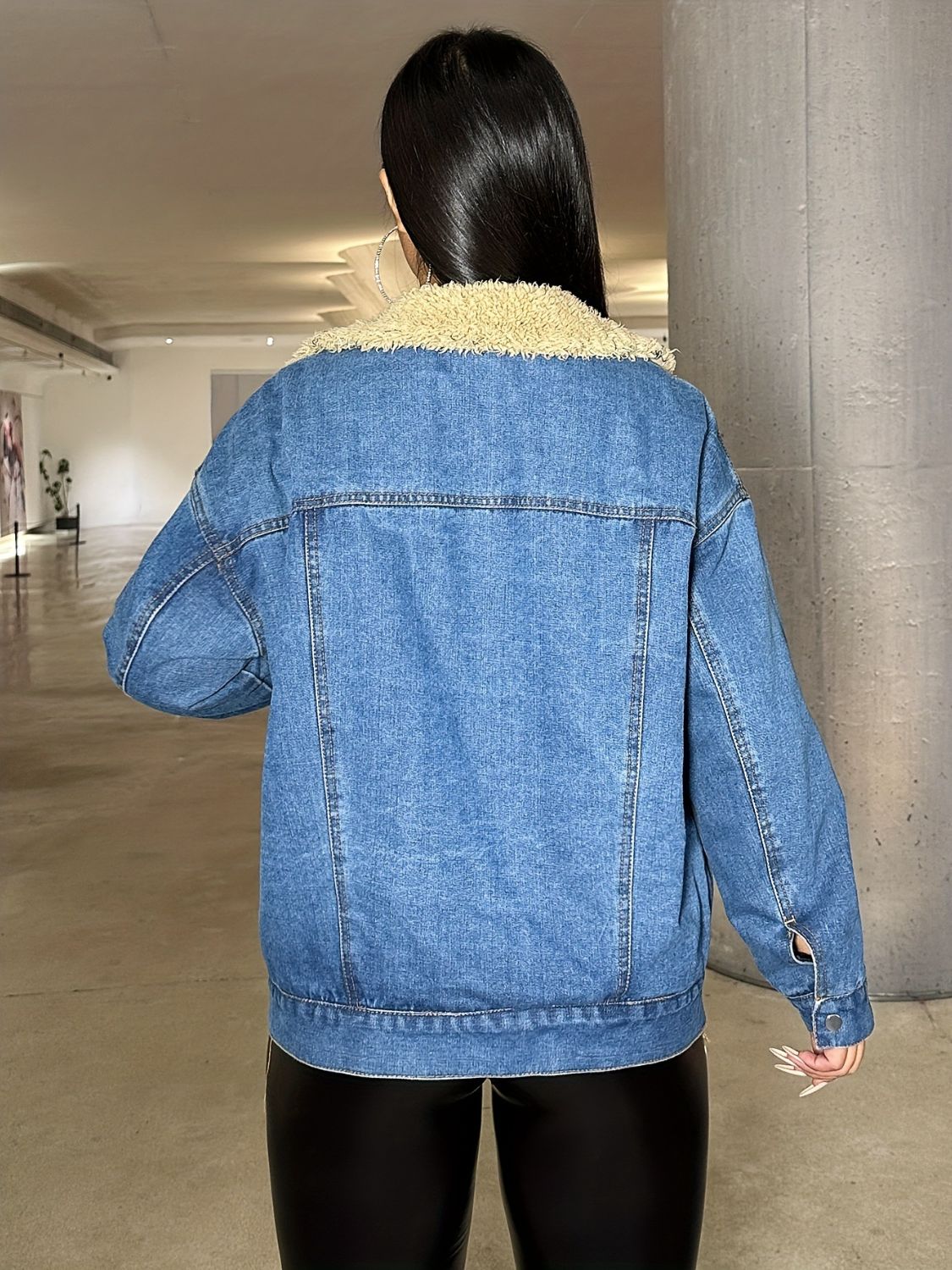 Victoria Snap Down Long Sleeve Denim Jacket