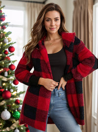 Isabella Plaid Hooded Coat In Multi Colors