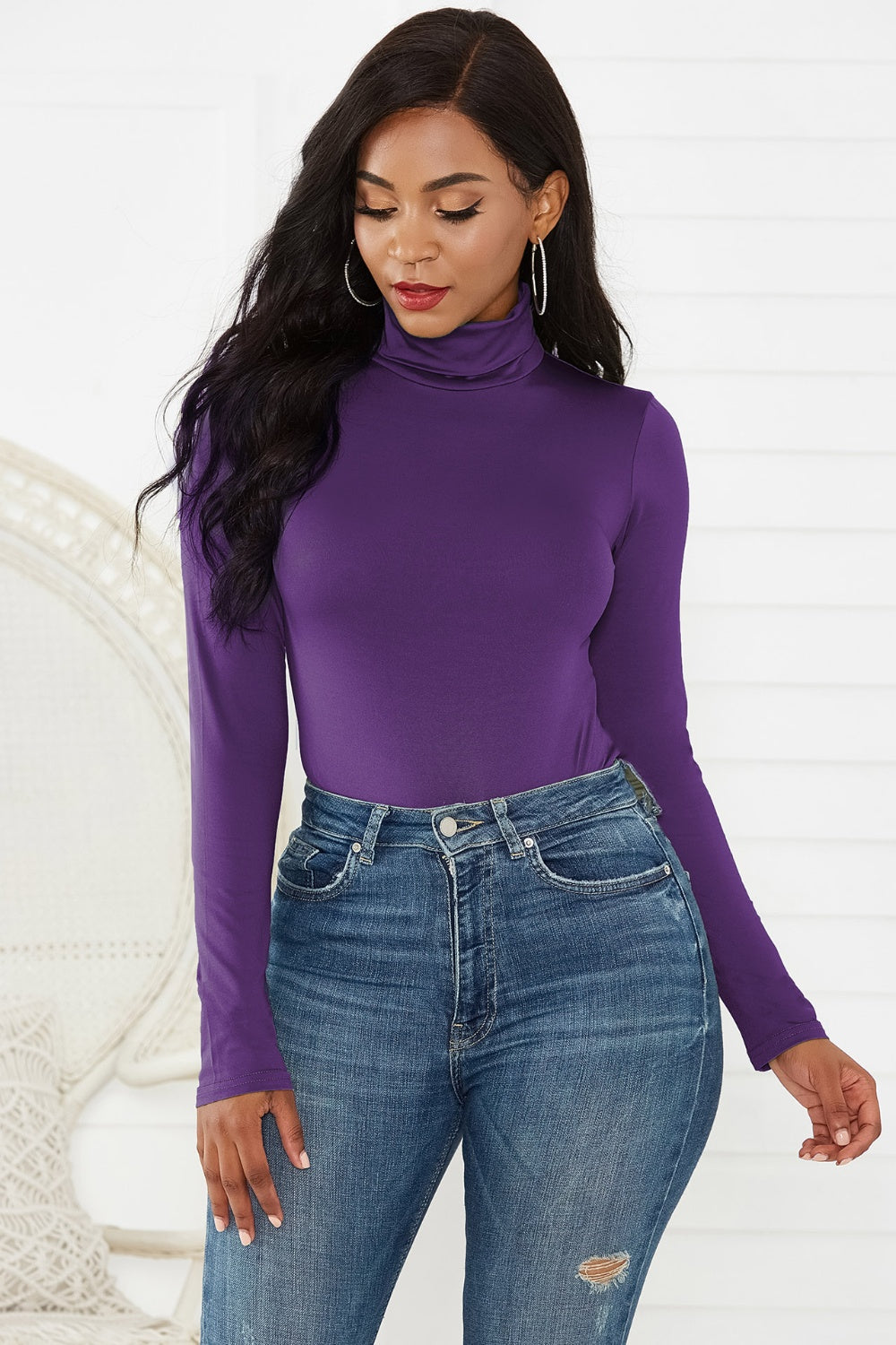 Zara Long Sleeve Turtleneck Bodysuit In 12 Colors