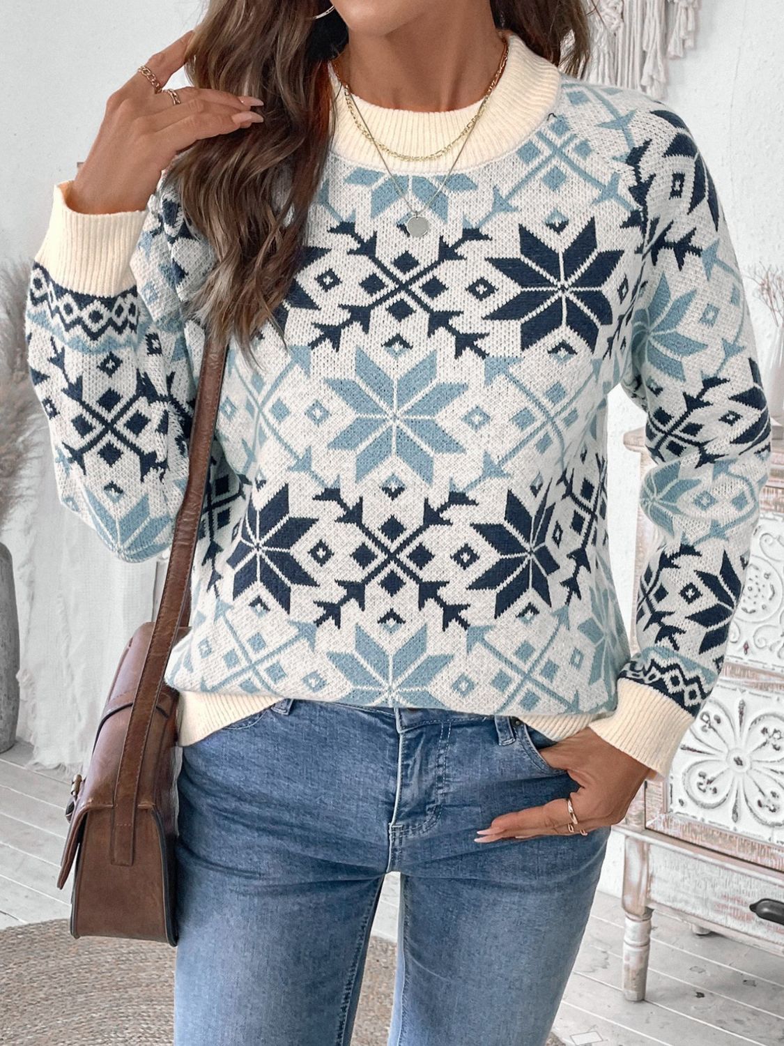 Alina Round Neck Long Sleeve Sweater