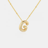 Gold-Plated Bubble Initial Necklace