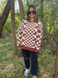 PREORDER: All Checkered Out Sweater in Four Colors