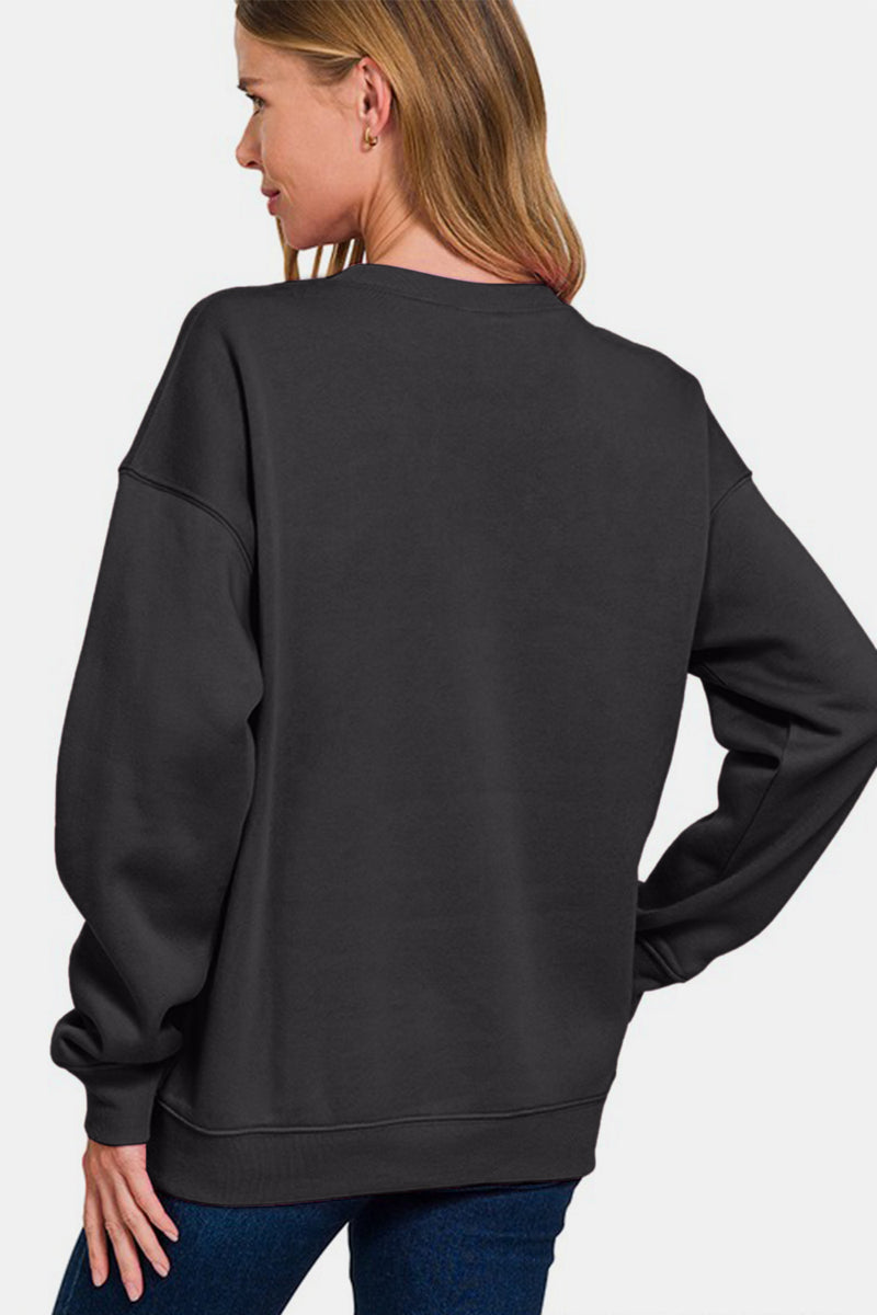 Weekend Round Neck Dropped Shoulder Sweatshirt