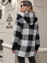 Isabella Plaid Hooded Coat In Multi Colors