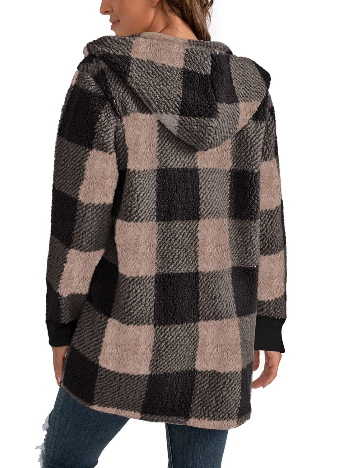 Isabella Plaid Hooded Coat In Multi Colors