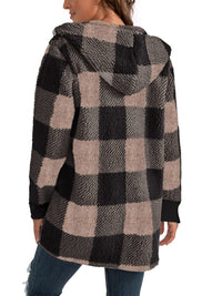 Isabella Plaid Hooded Coat In Multi Colors