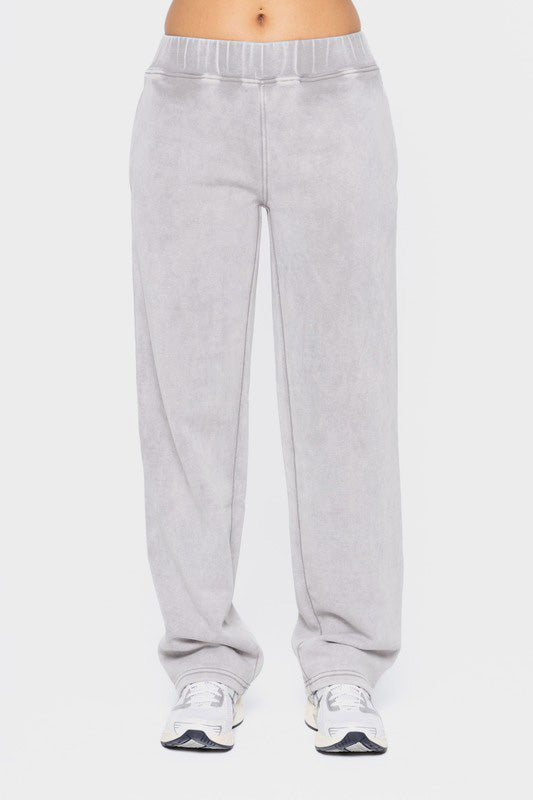 Elastic Waist Fleece Pants with Pockets