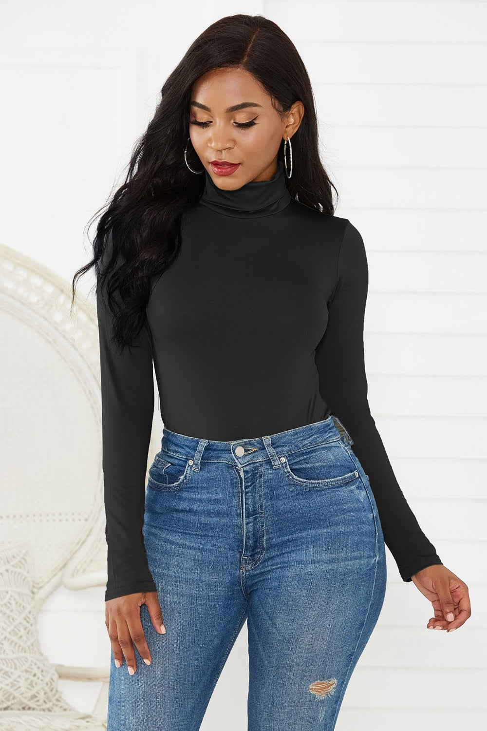 Zara Long Sleeve Turtleneck Bodysuit In 12 Colors