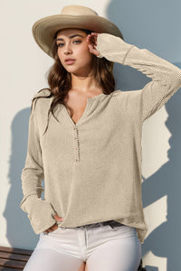 Notched Thumbhole Long Sleeve Tee