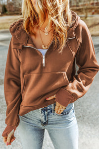 Ruth Half-Zip Thumbhole Hoodie In Multi Colors