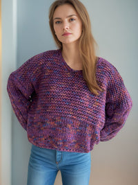 Josie Dropped Shoulder Sweater In Multi Colors