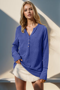 Notched Thumbhole Long Sleeve Tee