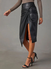 Ivy Twist Detail High Waist Skirt