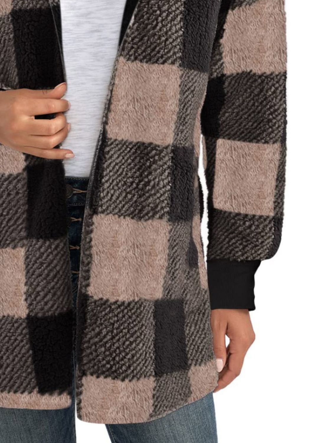 Isabella Plaid Hooded Coat In Multi Colors