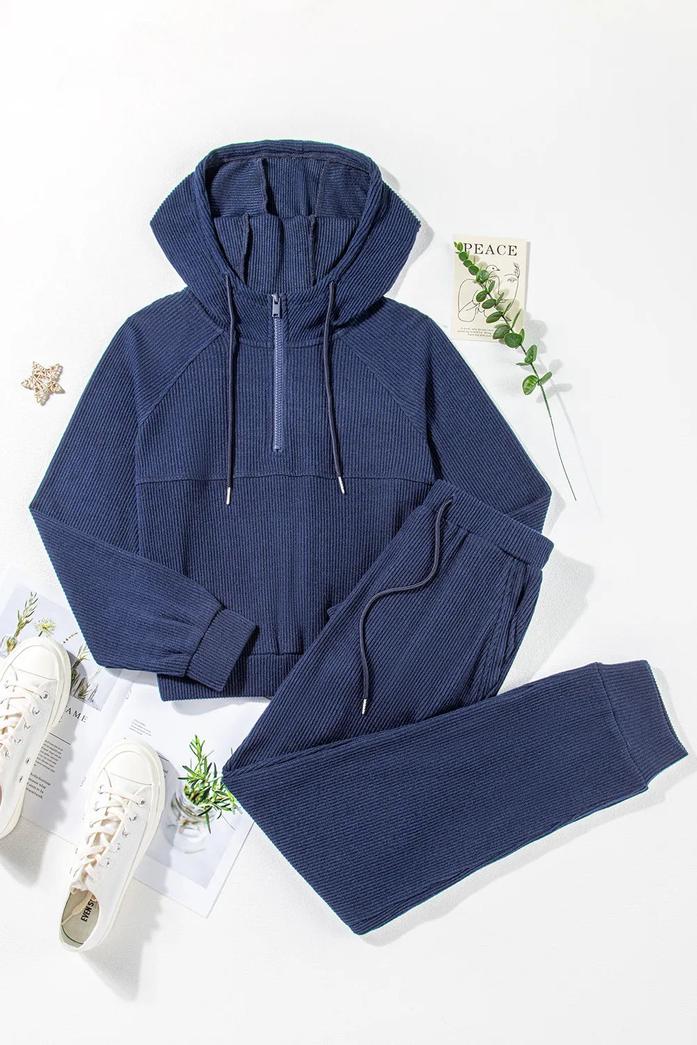 Camilla Drawstring Half Zip Hoodie and Joggers Active Set