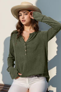 Notched Thumbhole Long Sleeve Tee