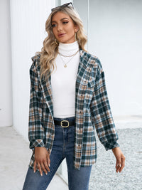 Juliette Plaid Snap Down Hooded Jacket