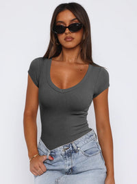 Olivia Scoop Neck Cap Sleeve Top