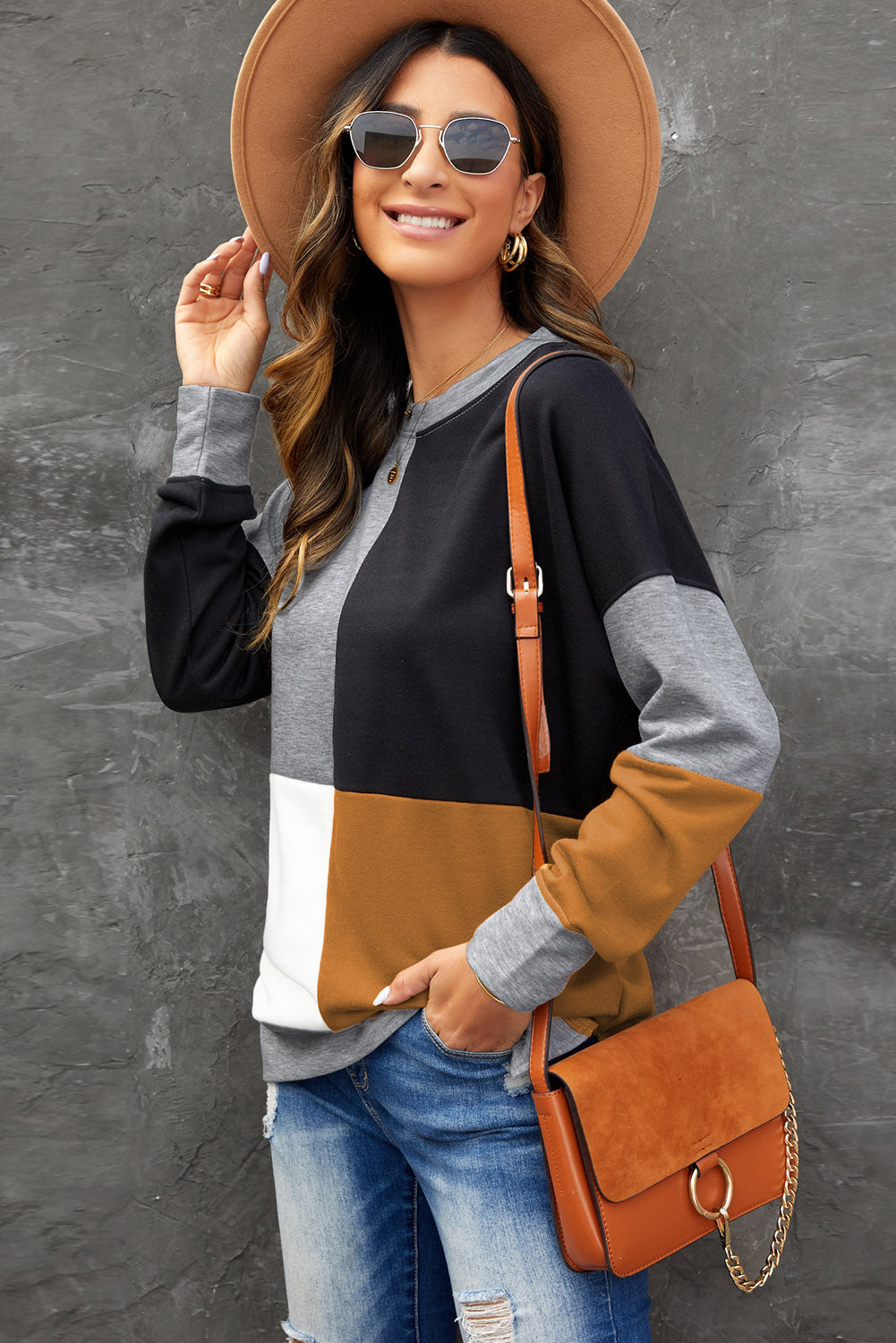 Selena Color Block Sweatshirt