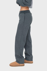 Elastic Waist Fleece Pants with Pockets