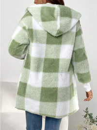 Isabella Plaid Hooded Coat In Multi Colors