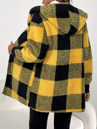 Isabella Plaid Hooded Coat In Multi Colors