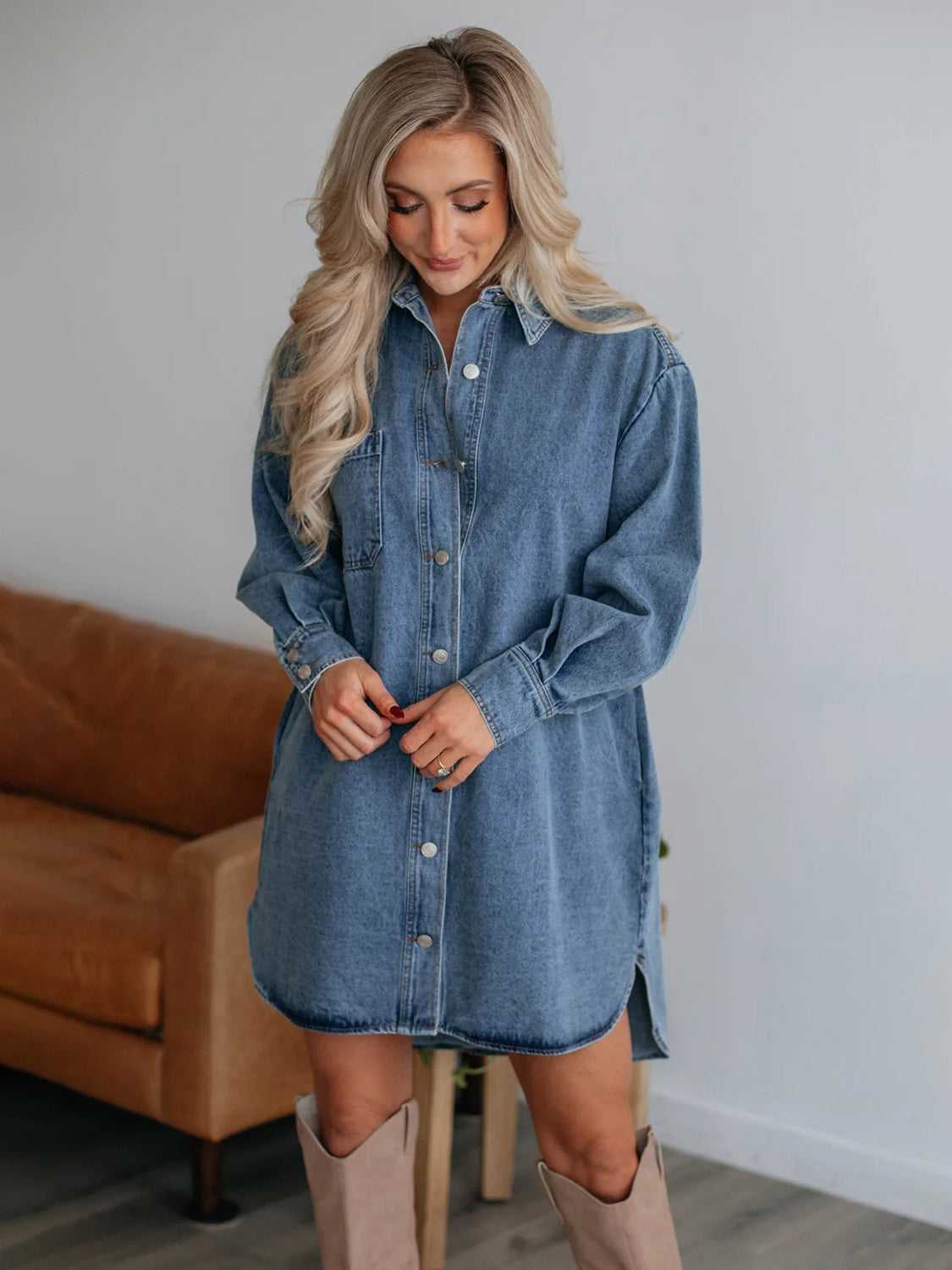 Juniper Button Up Denim Dress