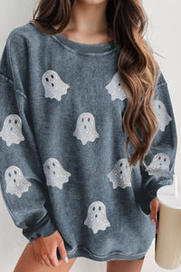 Glitter Ghost Sweatshirt In Multi Colors