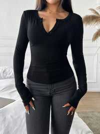 Everleigh Quarter Button Long Sleeve Top