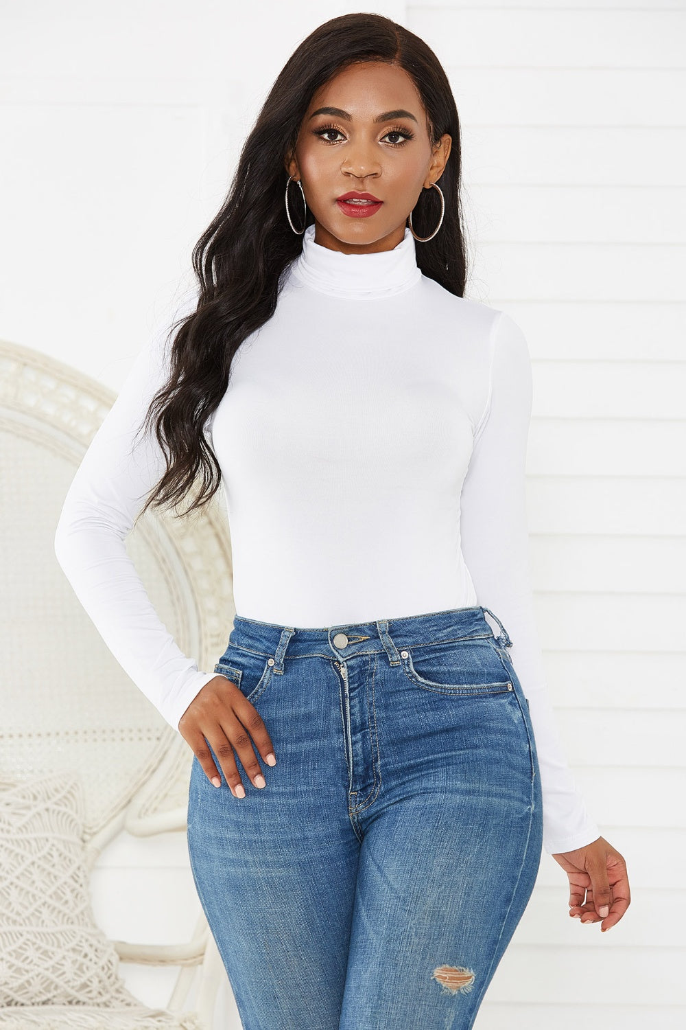 Zara Long Sleeve Turtleneck Bodysuit In 12 Colors