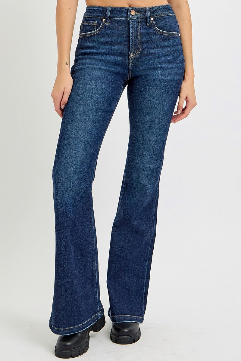 Elia High Rise Flare Jeans with Pockets