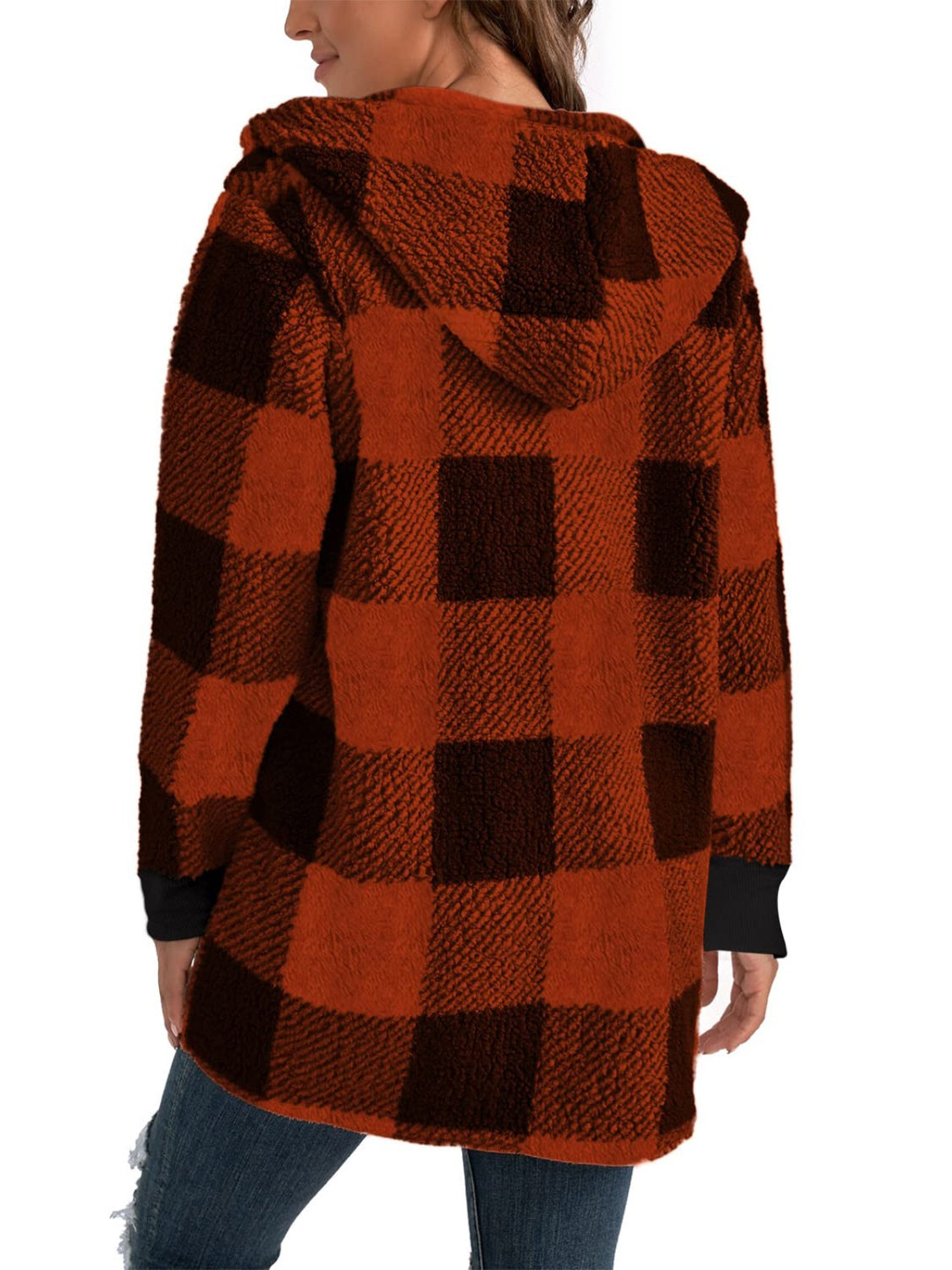 Isabella Plaid Hooded Coat In Multi Colors