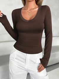 Lovelet V-Neck Long Sleeve T-Shirt In Multi Colors