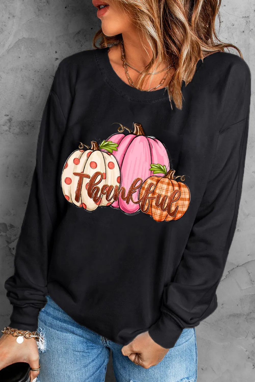 Thankful Pumpkin Graphic Sweatshirt