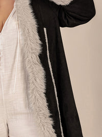 Rylee Plus Size Fuzzy Trim Hooded Coat