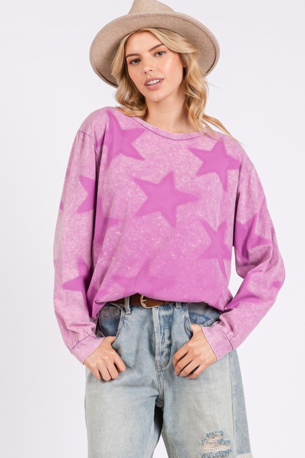 Mineral Wash Star Pattern Tee