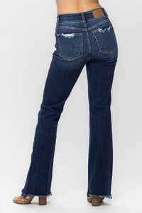 Ellie Judy Blue Frayed Hem Bootcut Jeans