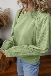 Alaiya Eyelet Long Sleeve Sweatshirt