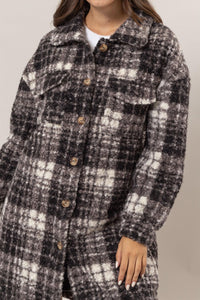 Plaid Button Down Longline Shacket