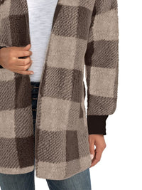 Isabella Plaid Hooded Coat In Multi Colors