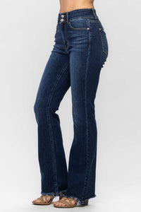 Ellie Judy Blue Frayed Hem Bootcut Jeans