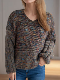 Josie Dropped Shoulder Sweater In Multi Colors