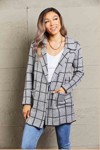 Vivienne Lapel Collar Cardigan with Pockets In Multi Colors