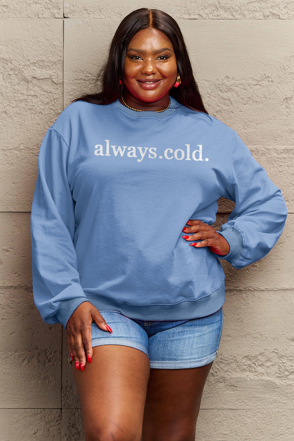 Always Cold Graphic Sweatshirt In Multi Colors