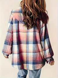 Alexandra Plaid Snap Down Hooded Jacket