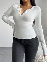 Everleigh Quarter Button Long Sleeve Top